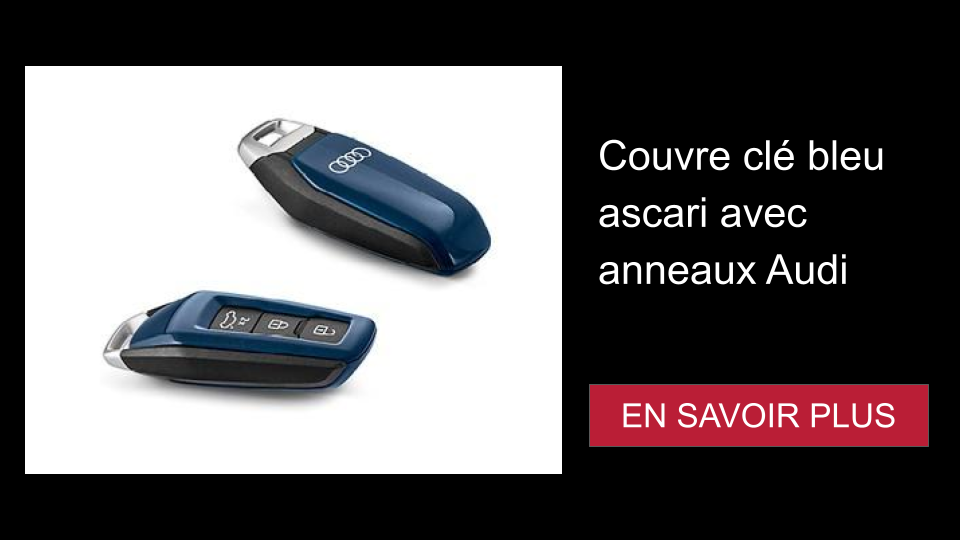 Couvre clé bleu ascari avec anneaux Audi